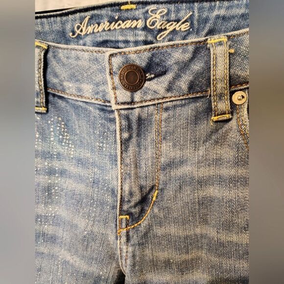 American Eagle Outfitters Distressed Stretch Skinny Jeans Denim Pants Sz 10 - Picture 7 of 16